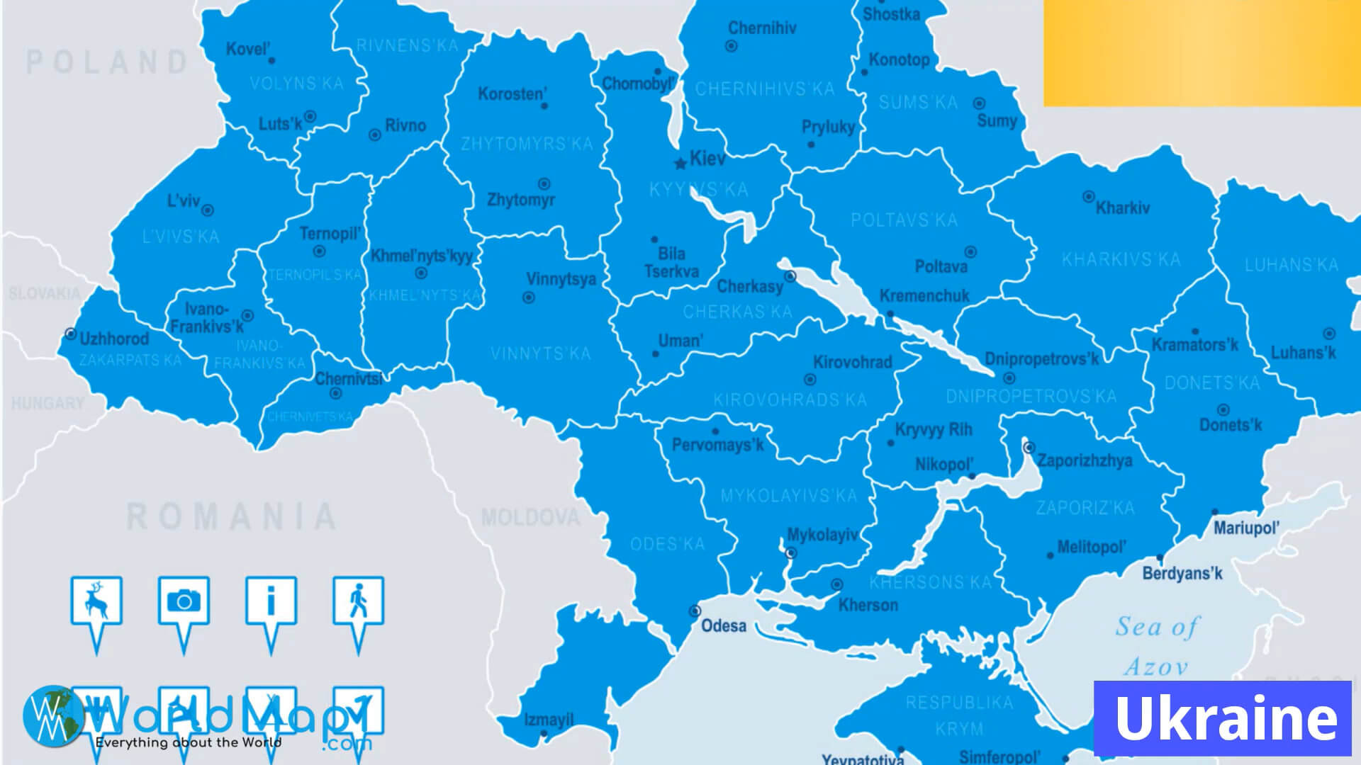 Reigons Map of Ukraine